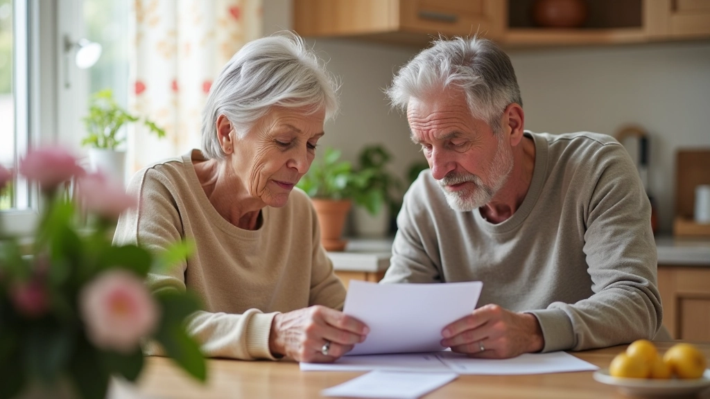 Caregiver reviewing medication list with elderly parent at home