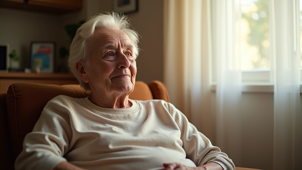 Senior person relaxing at home after completing daily routine